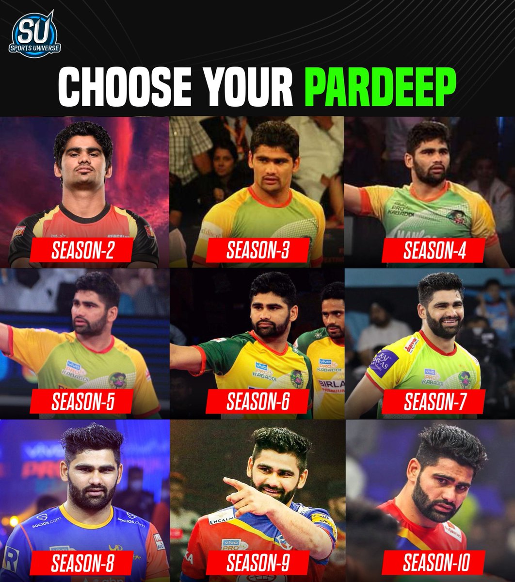 Choose one version of Pardeep Narwal that you can always love to watch while playing! ⚡🔥

#ProKabaddi #PKL #Kabaddi #SportsUniverse