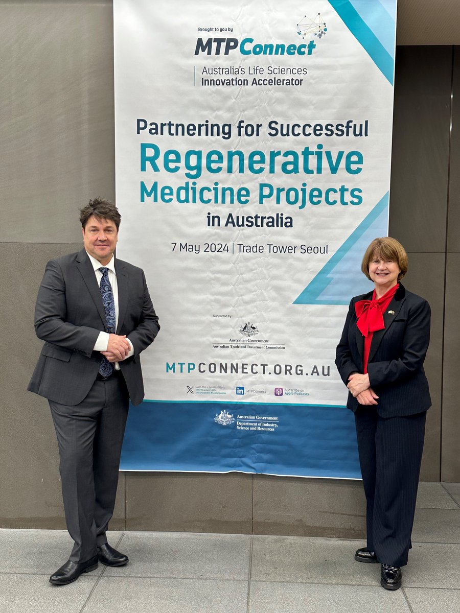 Great to join @Austrade's Julie Quinn, Senior Trade & Investment Commissioner in Seoul for this special MTPConnect event… promoting🇦🇺 regenerative medicine capability in the thriving Korean market. All happening ahead of Bio Korea 2024!