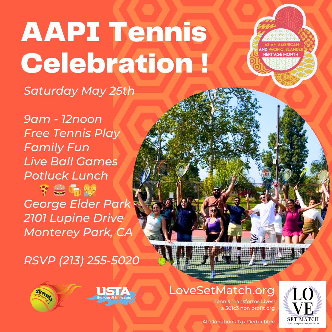 Save the Day!! RSVP aces@lovesetmatch.org

#aapi #asianamerican #losangeles #tennis