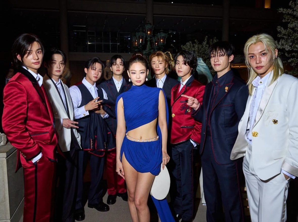 Jennie and Stray Kids at the Met Gala 2024.