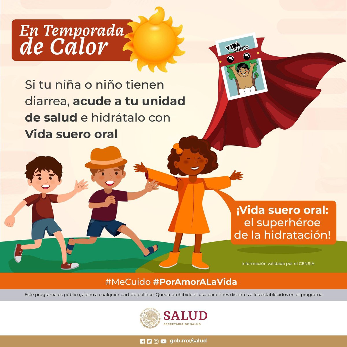 #EnTemporadaDeCalor ☀🔥 La diarrea puede provocar deshidratación severa, especialmente en niñas y niños. Elige Vida Suero Oral para una hidratación rápida y eficaz 👍🏼 #MeCuido #PorAmorALaVida