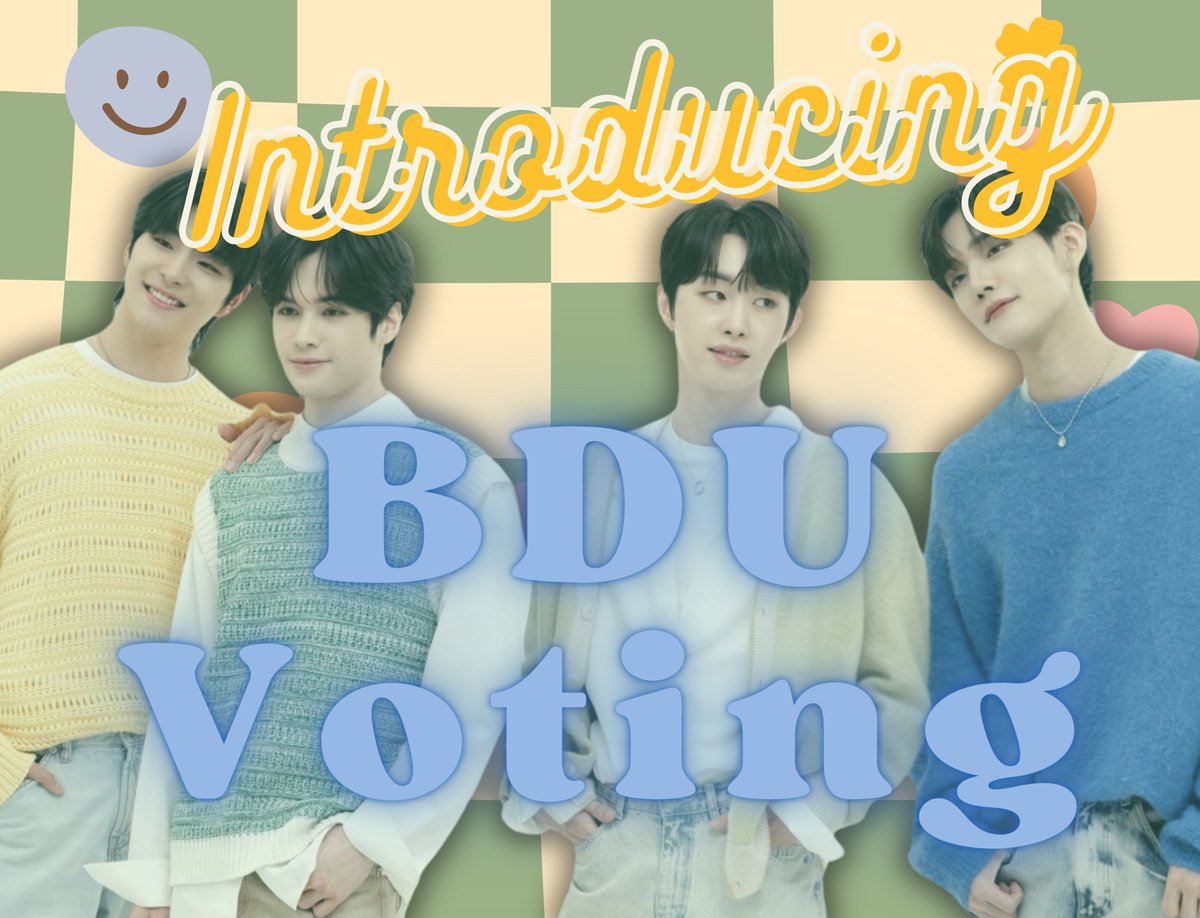 [📣] Introducing Hello! we are B.D.U's global voting fanbase @BDU_VT! Dedicated to voting on all platforms for BDU. We will provide resources and reminders for everyone! Follow and turn on notifications to stay updated on everything voting! #BDU #BOYSDEFINEUNIVERSE #비디유