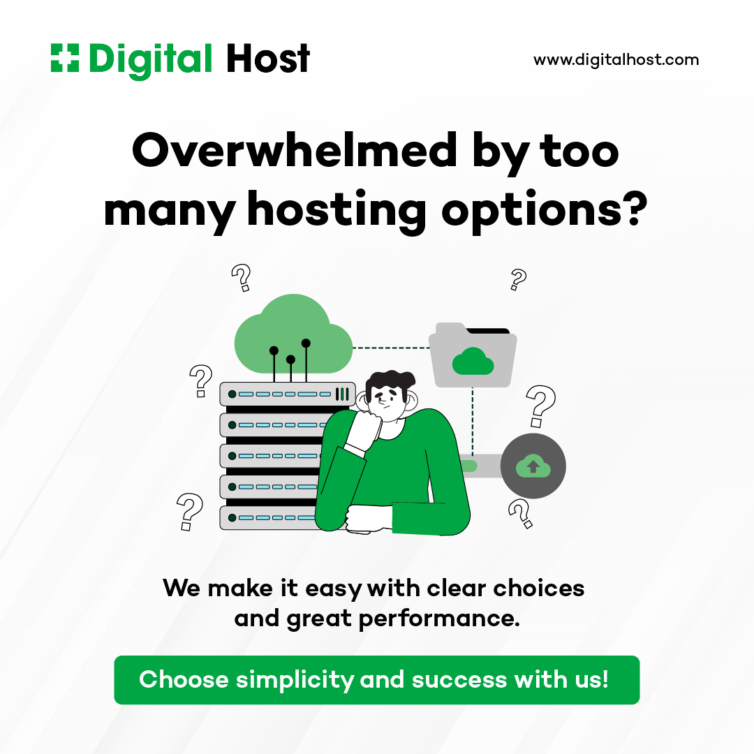 Simplify your journey and experience unparalleled performance with our VPS hosting solutions. 
Secure, reliable, and tailored to your needs. 
Learn more: digitalhost.com

#VPSHosting #CloudSolutions #CyberSecurity