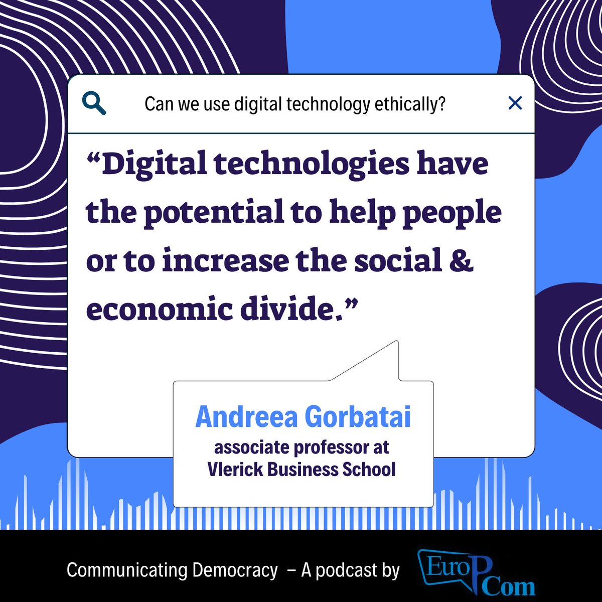 🎧Discover the complexities of digital ethics in the #EuroPcom podcast! Do tech advances improve the world, or do they exacerbate discrimination, inequality and polarisation? Listen now to learn more: podcast.ausha.co/communicating-…