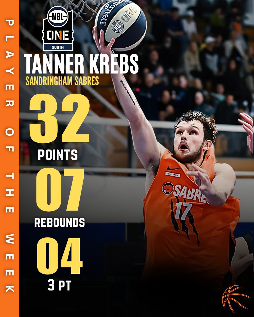 🏀🌟 Congratulations to Tanner Krebs on being named the NBL1 South Player of the Week! 👟

Keep shining on the court! 👏

#NBL1 #PlayerOfTheWeek #PlayerOfTheGame #playersoftheweek #NBL1East #NBL1South #NBL1North #NBL1Central #NBL1West #BasketballExcellence #round #BasketballStars