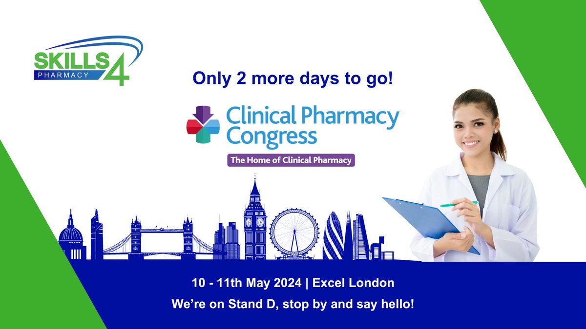 Only two days to go! If you are attending the @CPCongress, come and see the team at Stand D to learn more about our Pharmacy Apprenticeship Training programmes. We can't wait to see you all.

#pharmacy #career #nhs #CPCongress #apprentice #excellondon #CPC2024