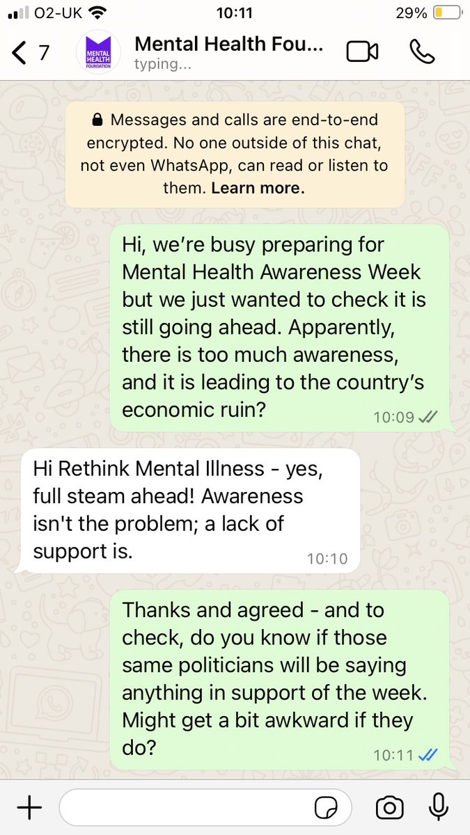 Rethink Mental Illness (@rethink_) on Twitter photo ๐
Phew, we have checked in with our friends at <a href="/mentalhealth/">Mental Health Foundation</a> and #MentalHealthAwarenessWeek (13-19 May) is still on. ๐
Phew, we have checked in with our friends at <a href="/mentalhealth/">Mental Health Foundation</a> and #MentalHealthAwarenessWeek (13-19 May) is still on.