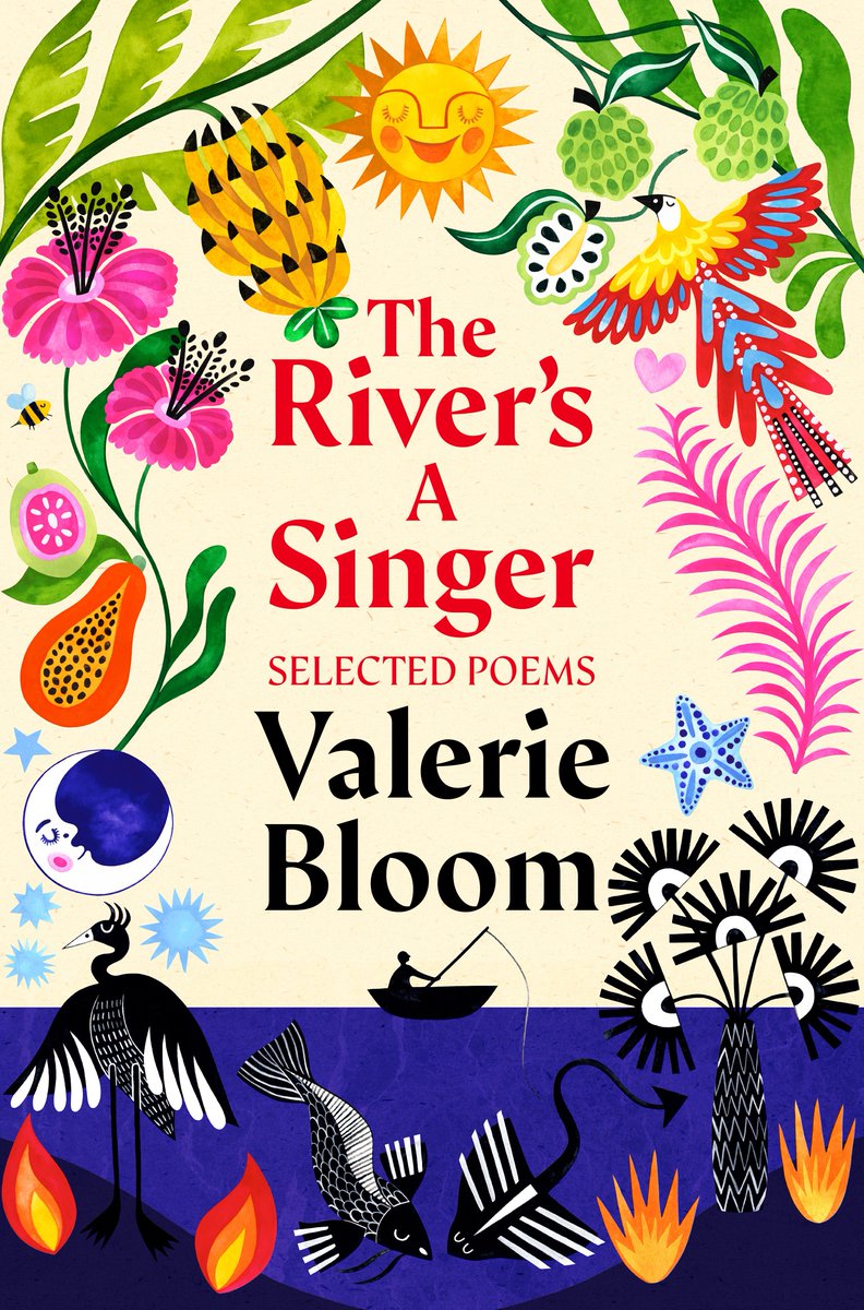 I'm very proud to be revealing the gorgeous cover for THE RIVER'S A SINGER, a poetry collection by the brilliant @poetryval and illustrated by Sophie Bass. Publishing with @macmillankidsuk in August!