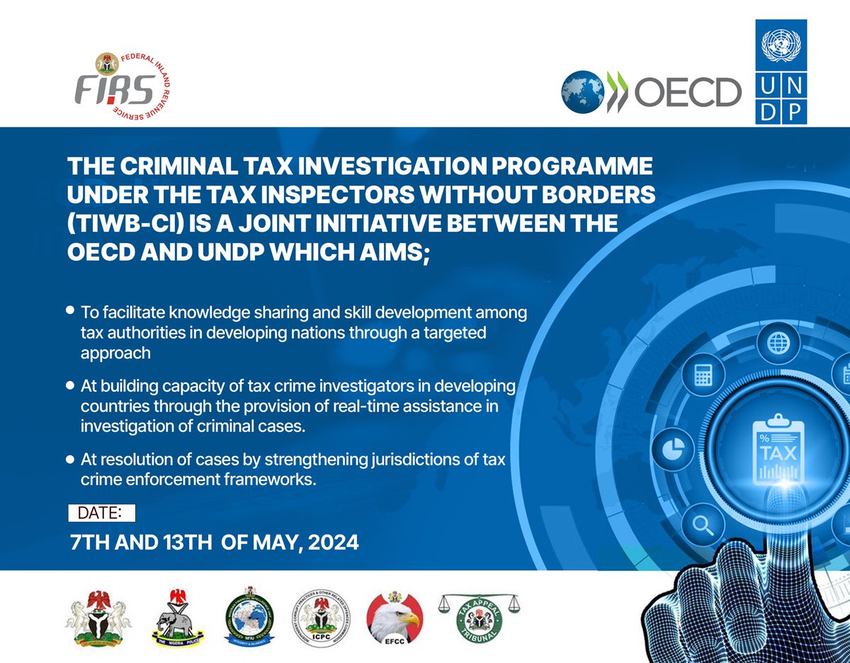 📌 Objectives of the Criminal Tax Investigation Programme under the Tax Inspectors without Borders (TIWB-CI) between the OECD and UNDP.