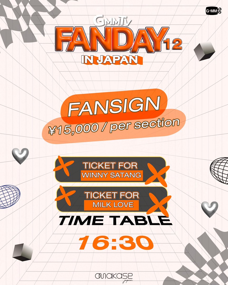 💌Hi Japanese Fans!! GMMTV FANDAY 12 IN JAPAN in Osaka. 🎫Ticket on sale NOW!!!!! ➡️w.pia.jp/t/gmmtv-fanday… Venue: Zepp Namba, Osaka Date: June 30, 2024 #GMMTVFANDAY12 #WSMLFANDAYxJAPAN #GMMTV