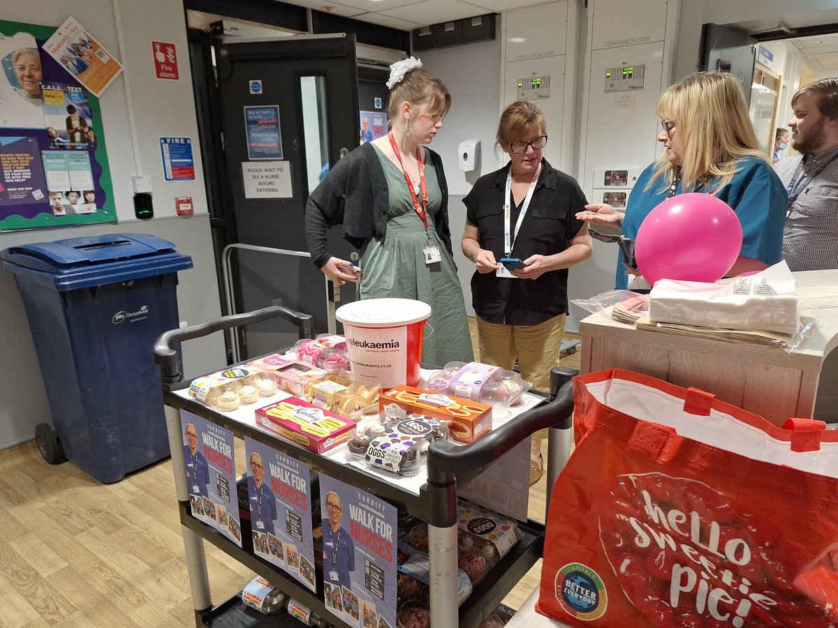 1st cake sale in full swing , one of the lovely ladies bought each one of the chemotherapy patients one each.Any donations would be so appreciated 🤗 @CureLeukaemia justgiving.com/page/crg