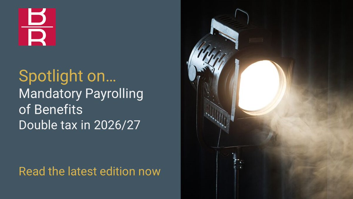 Spotlight on… Mandatory Payrolling of Benefits – Double tax in 2026/27

Director Robert Salter looks at the requirements around the changes concerning the mandatory payrolling of benefits following a recent tax simplification announcement by HMRC.

hubs.la/Q02w07DC0