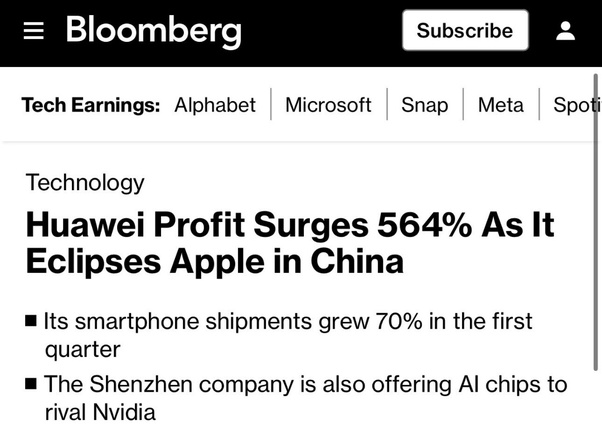 So... seems like we should let the US sanction some more Chinese companies not just Huawei.😅