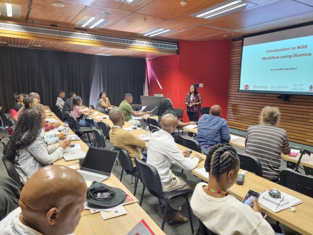 Started, day 1 of our genomics workshop at KRISP, UKZN. 28 participants getting advanced genomics training in South Africa. Together working to advancing genomics in Africa.