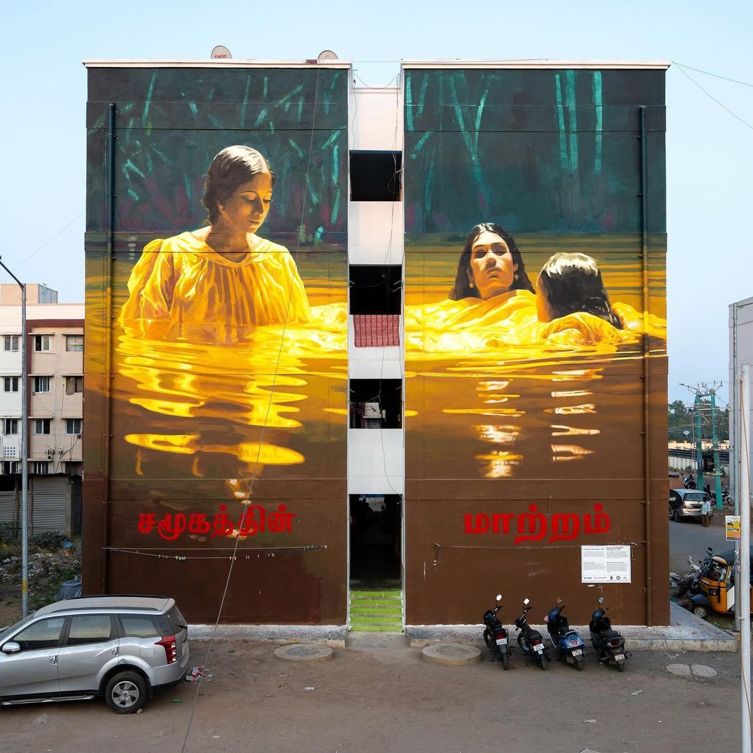 #Streetart by #JofreOliveras @ #Coimbatore, India, for #StartIndia, supported by #AsianPaints More pics at: barbarapicci.com/2024/05/07/str… #streetartCoimbatore #streetartIndia #Indiastreetart #arteurbana #urbanart #murals #muralism #contemporaryart #artecontemporanea