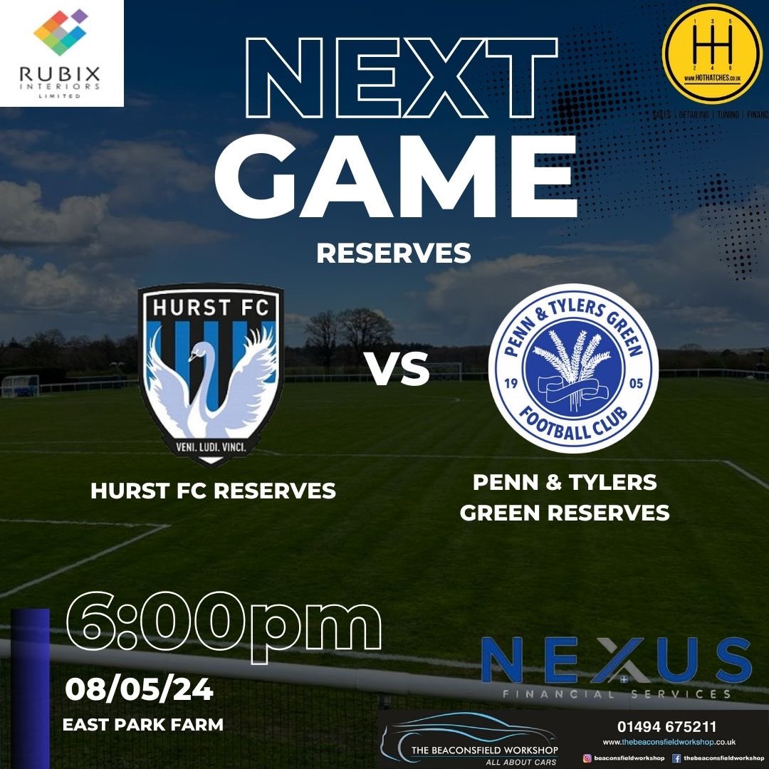 The next game for our reserves is against Hurst FC Reserves, away for a 6pm KO ⚽️💙 #wearepenn #pennandtylersgreenfc