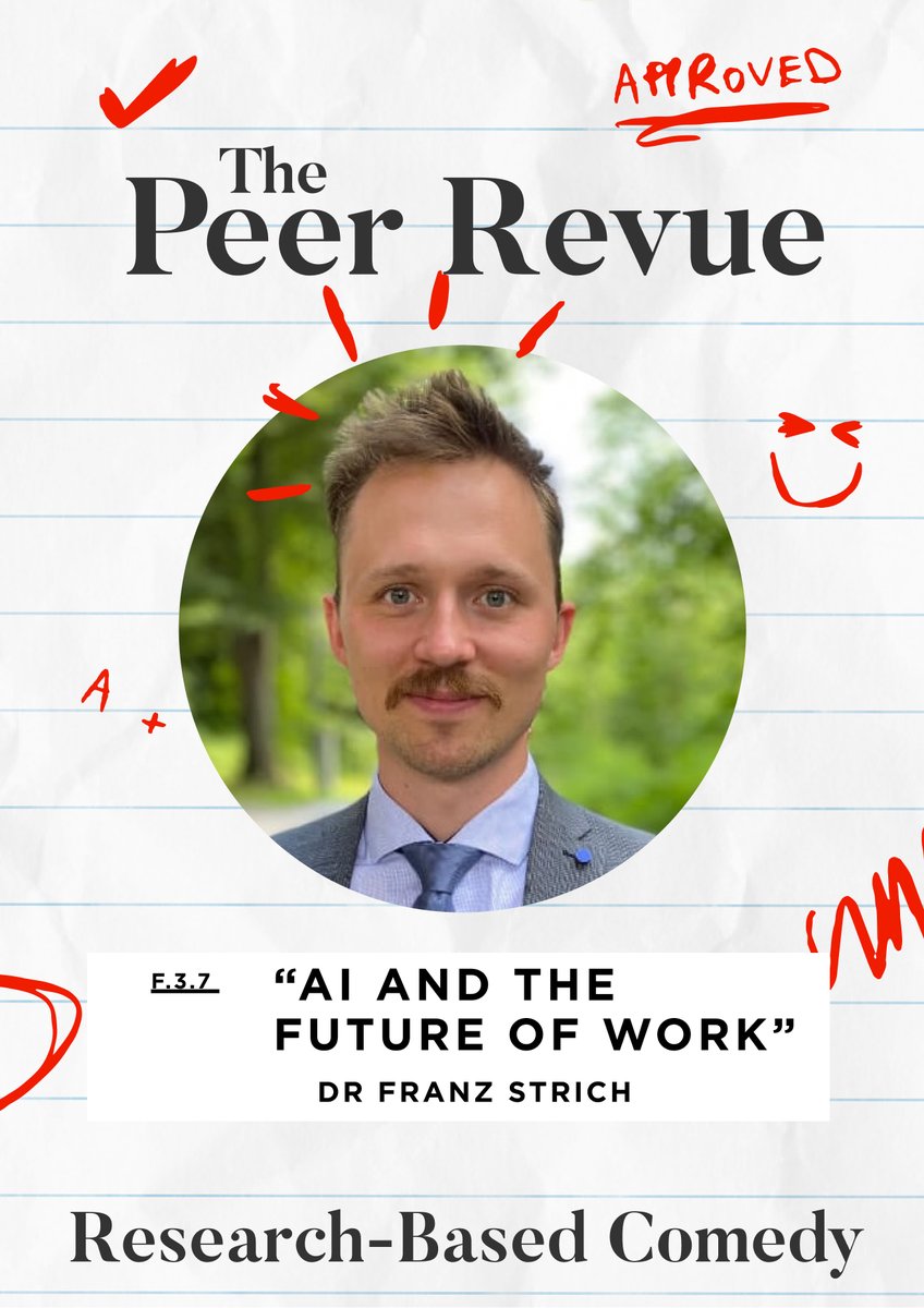 ❔Is AI going to take our jobs or just change them? ❓What's the impact going to be on our professional identities? ⁉️When will you all discover that this account is actually just a half-decent bot? Come to The Peer Revue next Fri with @franz_strich improvconspiracy.com/shows/the-peer…