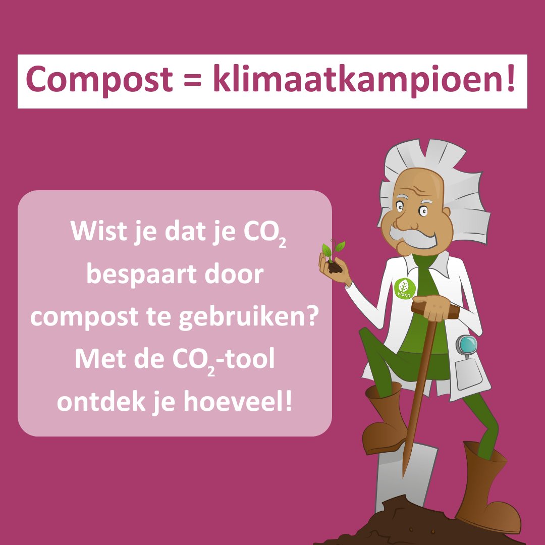 Deze week is het 'International Compost Awareness Week'. Het thema van #ICAW is 'het klimaat' en vooral: hoe compost haar een handje helpt. Ontdek in onze CO2-tool hoeveel je je ecologische voetafdruk naar beneden kan halen door compost te gebruiken: vlaco.be/co2app