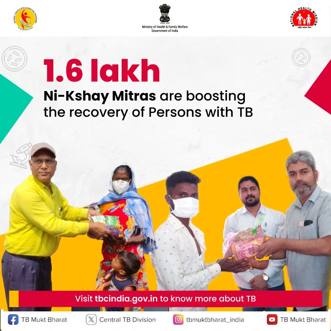 Standing as pillars of support, #NiKshayMitras strengthen the fight against TB, providing care and compassion to those in need. Together, Yes ! we can #EndTB. #TBMuktBharat #TBHaregaDeshJeetega