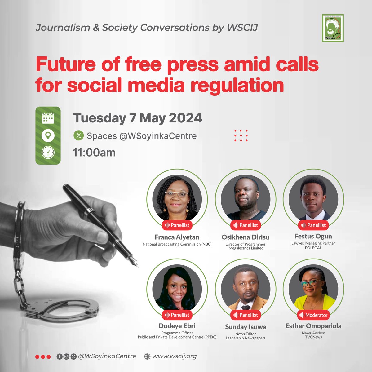 Join us at 11:00 am as we discuss 'Future of free press amid calls for social media regulation.' Discussions will be on the need to protect freedom of the press amid the growing calls for regulation of social media platforms. Click here to participate: bit.ly/3UKrdsY