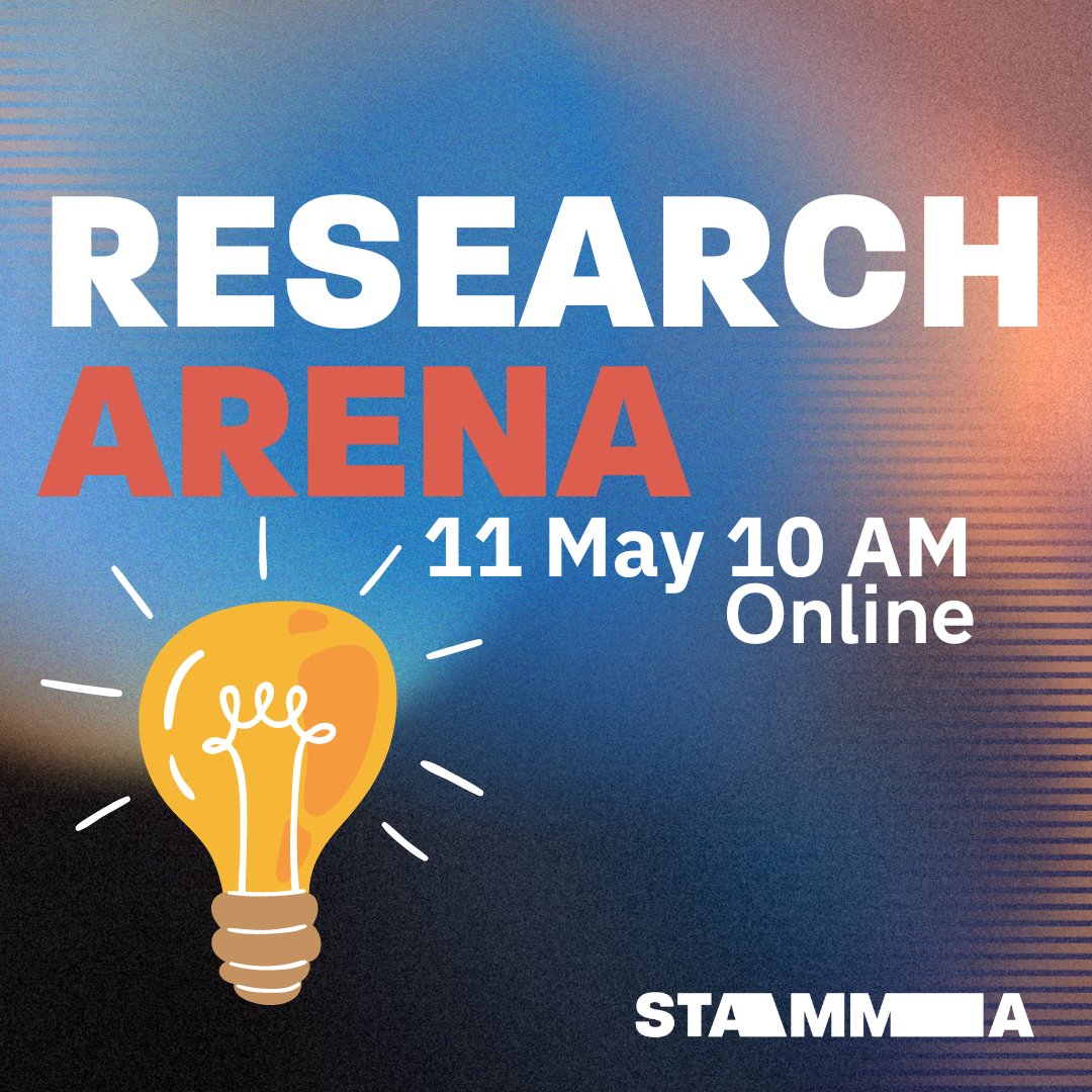 May 11: Research Arena, aka your opportunity to influence stammering research. Join us and listen to researchers describe their ideas for a stammering-related research project, ask them questions, and give your own input - no academic background needed. stamma.org/get-involved/e…