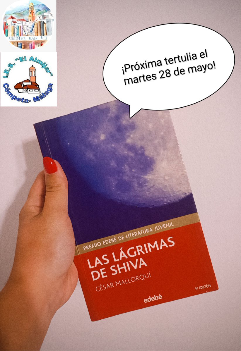 RECORDATORIO TERTULIA LITERARIA 📷

Queridos lectores:

¿Cómo lleváis la lectura de "Las lágrimas de Shiva"?
Os recordamos que el próximo martes 28 de mayo, a las 16:30h, celebraremos nuestra última tertulia literaria del curso 2023-2024 en la biblioteca del centro, Adela Ruiz.