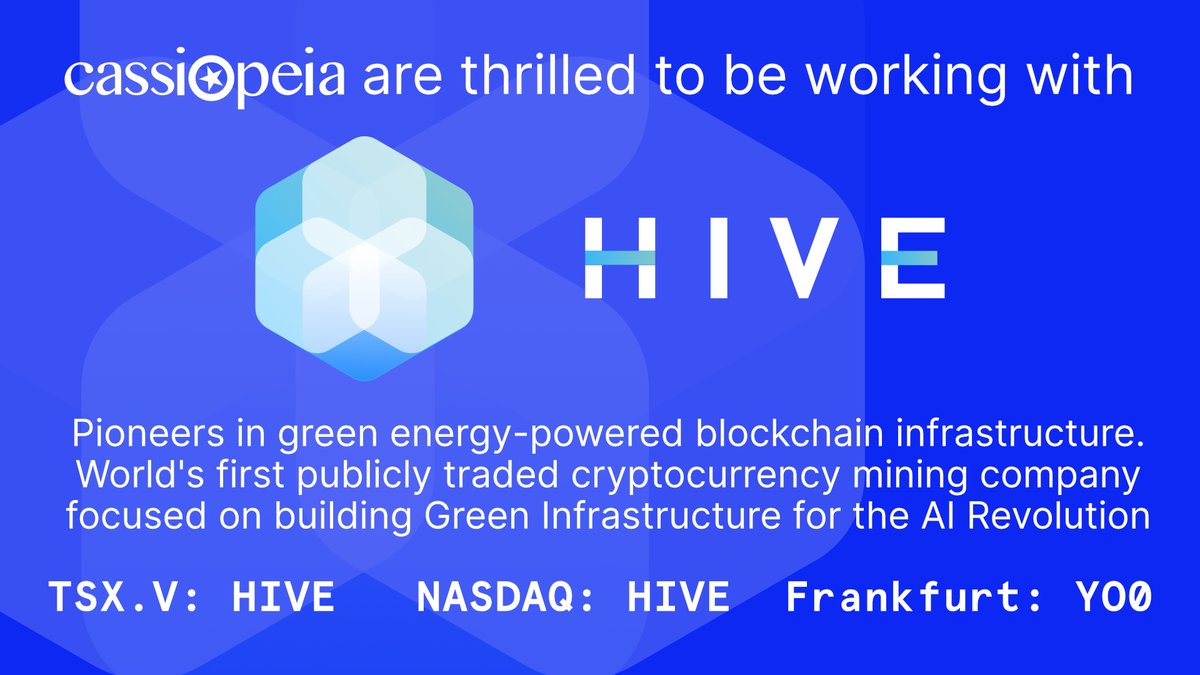 Proud to announce our partnership with @HIVEDigitalTech, pioneers in green energy-powered #blockchain infrastructure. With a commitment to revolutionizing digital landscape, #HIVE is world's 1st publicly traded #cryptocurrency mining company & a driving force behind AI revolution