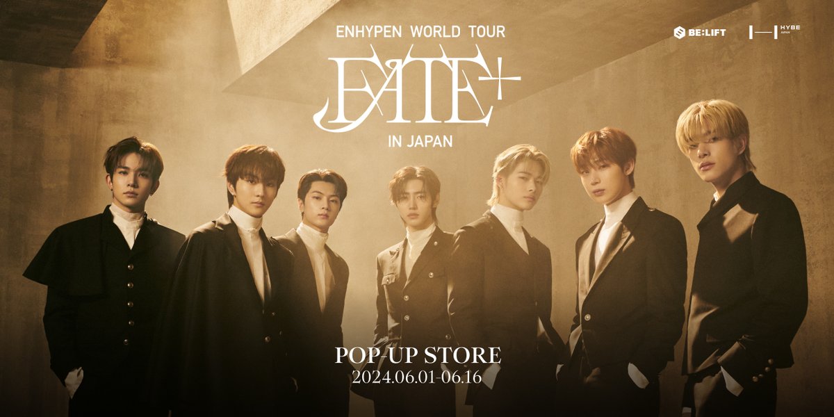 🖤🧛ENHYPEN WORLD TOUR 'FATE PLUS' IN JAPAN POP-UP STORE開催決定🧛🖤

📅開催期間：6月1日(土)～6月16日(日)
POP-UP STOREにも購入者特典あり🎁

詳しくはこちら→enhypen-jp.weverse.io/news/detail.ph…

#ENHYPEN
#EN_WORLDTOUR_FATEPLUS
#FATEPLUS_IN_JAPAN