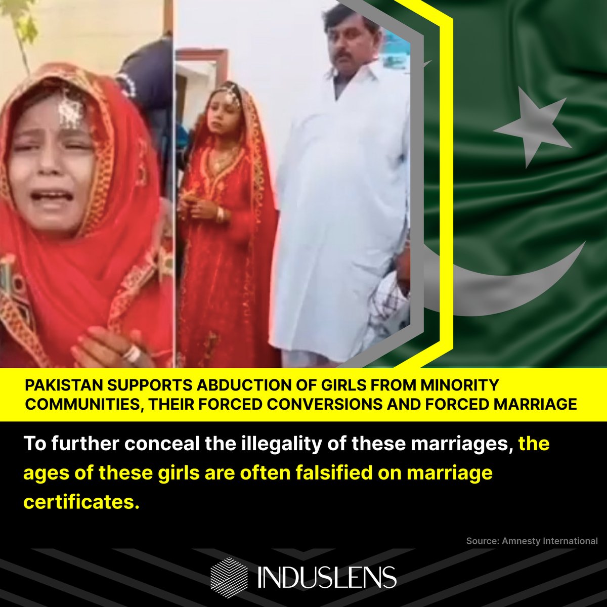 Indus_Lens's tweet photo. Forced marriages is a tool of converting minorities to Islam in Pakistan
The horrific abduction, forced conversion and forced marriage of hundreds of young Hindu and Christian girls and women continues unabated in #Pakistan.
#SaveMinoritiesOfPakistan #MinorityHateInPakistan #HindusUnderAttack
@antonioguterres