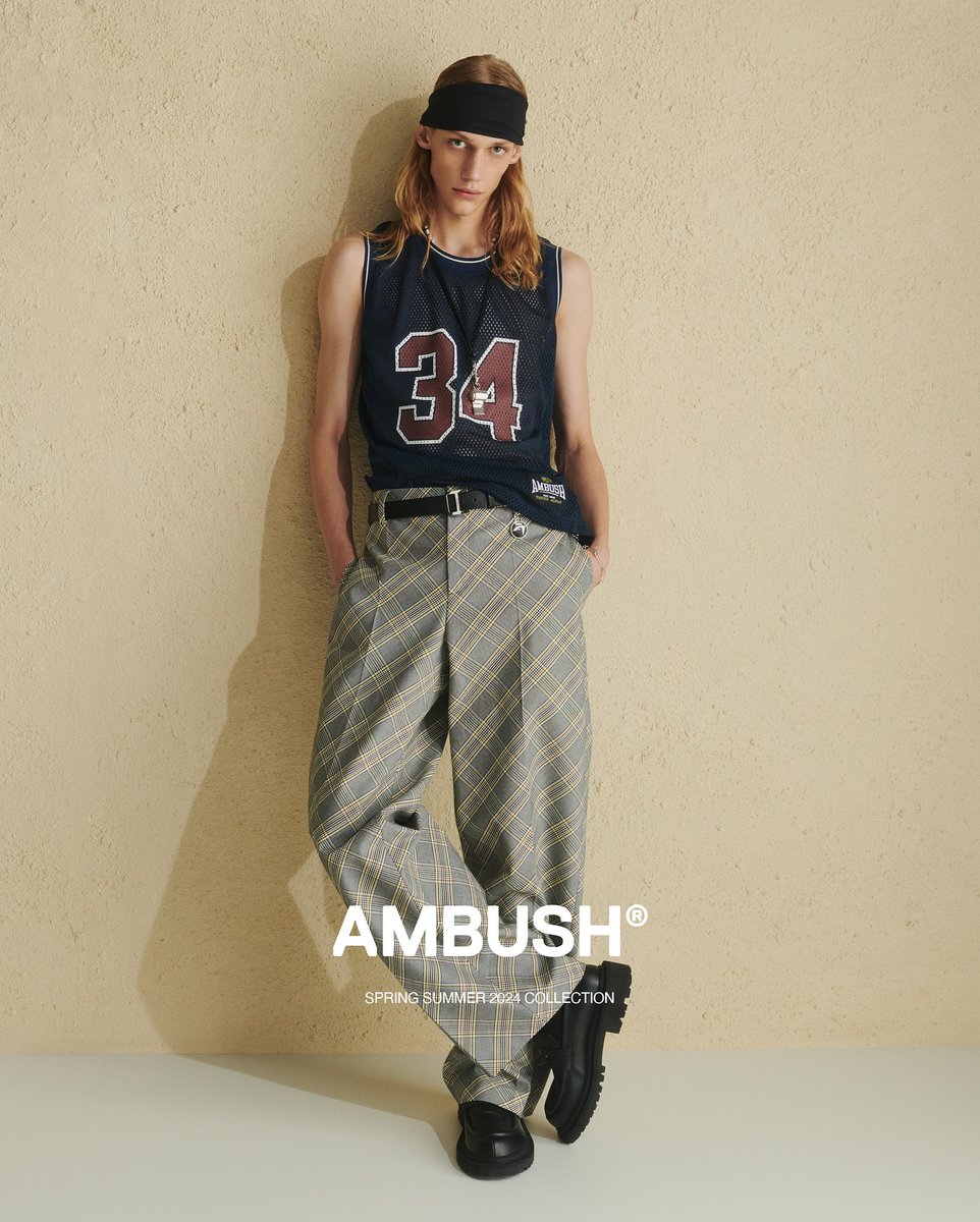 #AMBUSH 34 #sports jersey-inspired tank contrasts a #baggy, belted #trouser. Now available at our WEBSHOP and WORKSHOP. ambushdesign.com