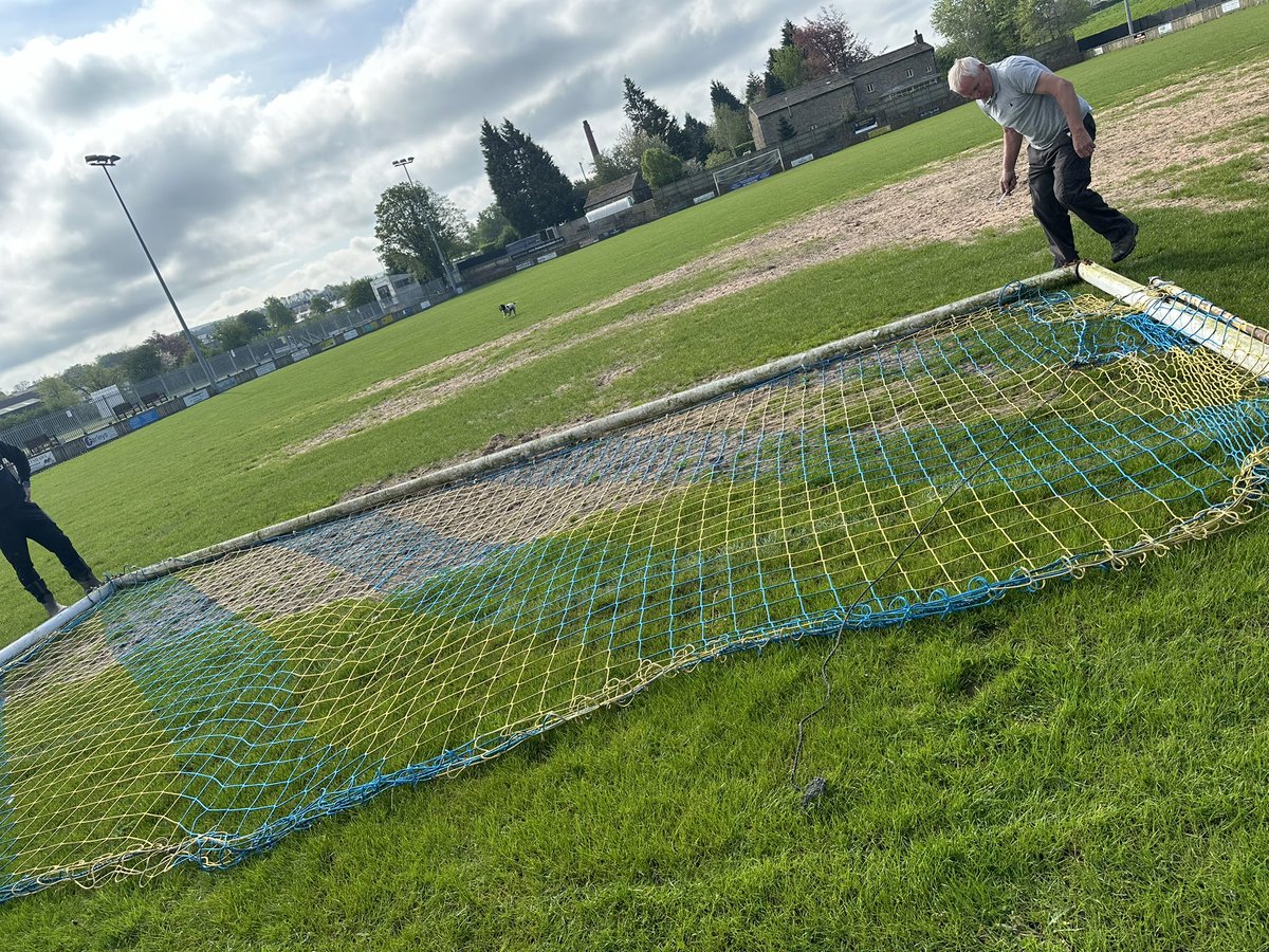 Let the work begin…. First job goals down thank you to our groundstaff for getting these down this morning ⚽️💙💛