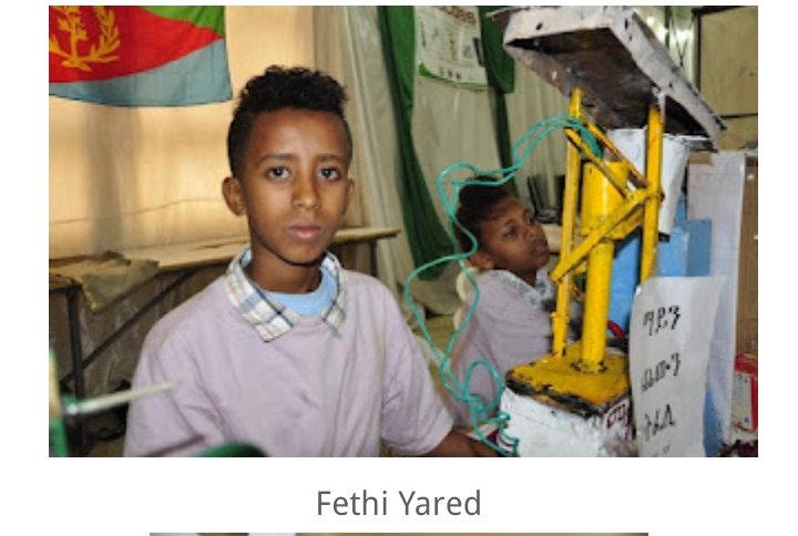 Eritrean 12 years old boy Fethi Yared, build a simple but effective desalination plant that  could alleviate the problem and ensure the availability of water for the residents from close proximities to their dwellings. #EritreaInnovation