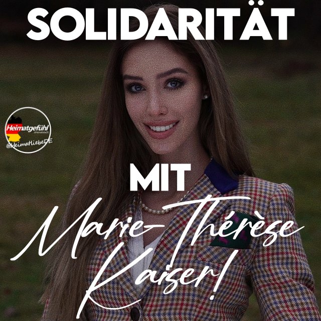 #SolidaritaetMitMarie in die Trends!

Wir stehen hinter #Meinungsfreiheit und unserer Frau Kaiser.