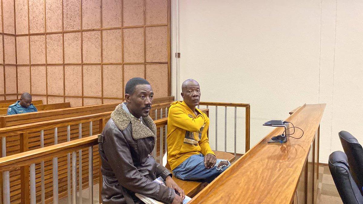 JUST IN: The trial of Bernardus Afrikaner (38) and Salaphual Unaeb (47), who stand accused of murdering a couple on their farm in 2018 and then setting their house alight with their bodies still inside, continues today in the Windhoek High Court. Photo: Kristien Kruger