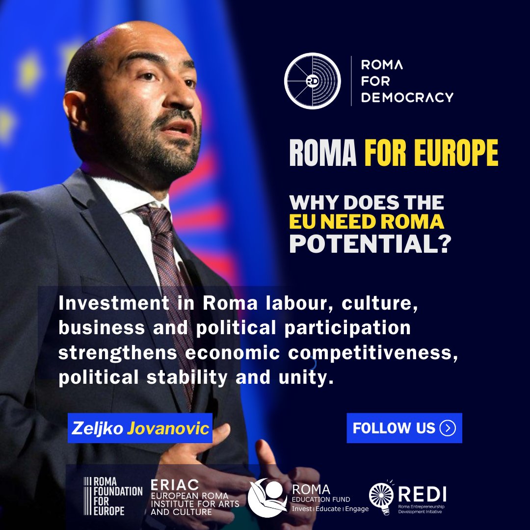 Why does the EU need Roma potential?
Investment in Roma labour, culture, business and political participation strengthens economic competitiveness, political stability and unity. #romaforeurope #romafordemocracy #EPelections