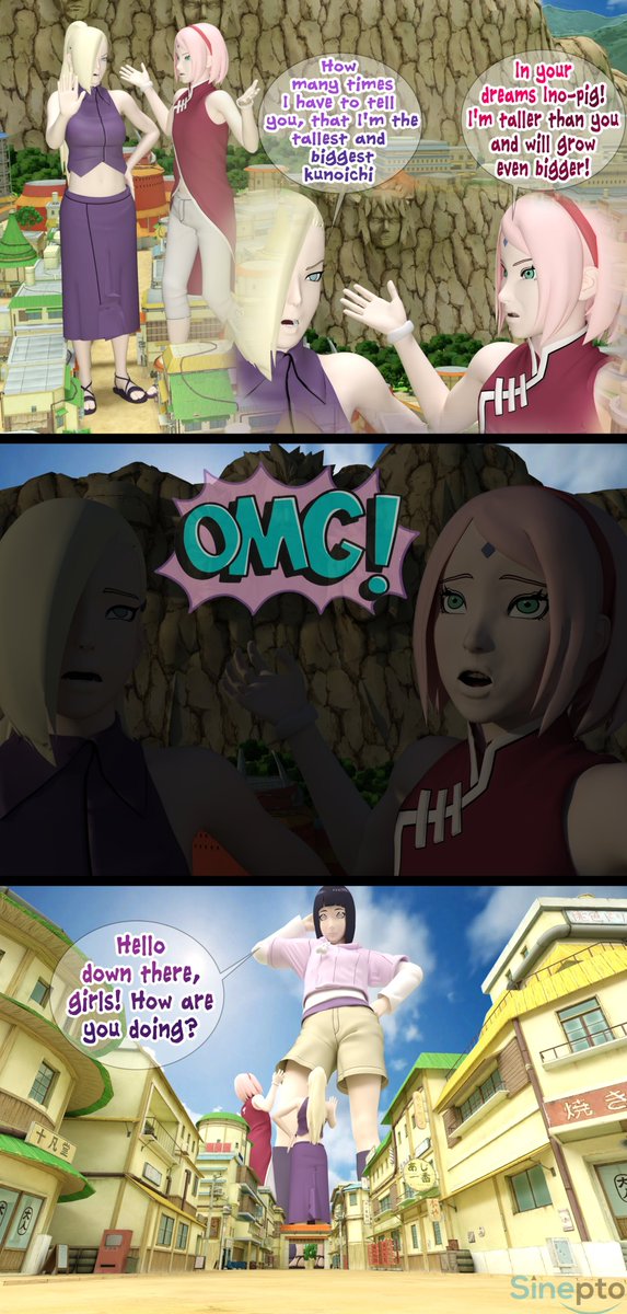 There's always bigger kunoichi... (P#treon request)

Sakura has always competed with Ino. This time they argued about which of them is bigger.. However, they didn't expect the additional competitor...

Link to my P#treon is in my Bio :)

#SizeTwitter #SizeArt #SizeFetish