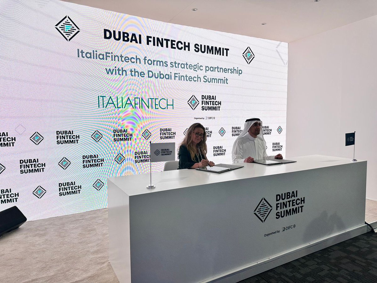 An MoU between #DIFC and @italia_fintech is signed on the sideline of the #DubaiFinTechSummit, paving the way for an Innovative Future! #DSF2024