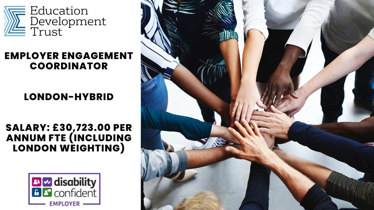 We are currently recruiting for an Employer Engagement Coordinator whose function is to engage with employers to encourage their involvement in and creation of work experience placements

careers.educationdevelopmenttrust.com/vacancies/2721…

#LondonJobs #jobsinlondon #contractjobs #hybridworking