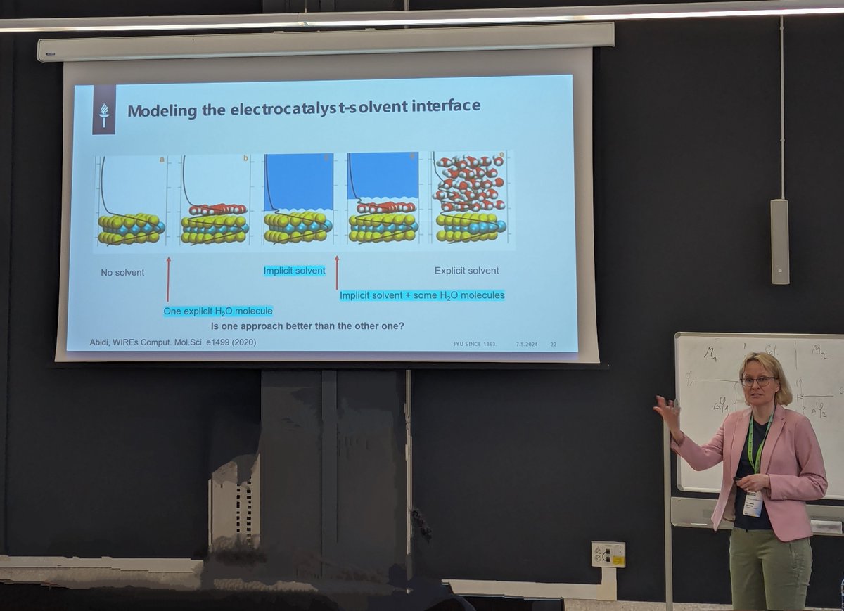 Today's enriching talk by Karoliina Honkala on modelling electrochemical interfaces in electrocatalysis. #PECAS2024