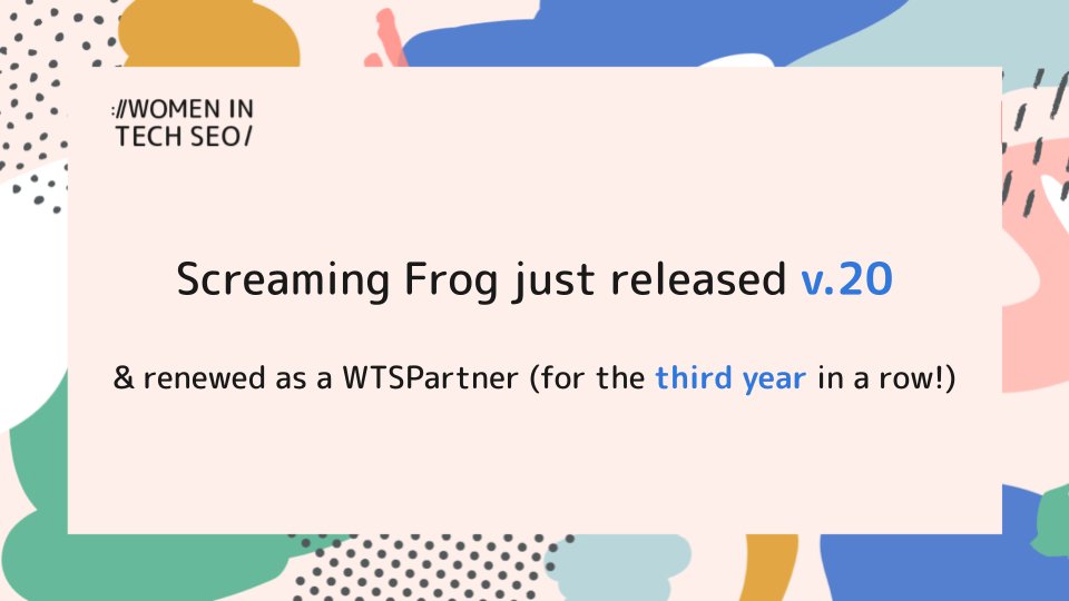 📢 @screamingfrog v20 just released, including:

✔️ Custom JavaScript Snippets
✔️ Crawl with ChatGPT
✔️ Mobile Usability
✔️ N-grams Analysis
✔️ Carbon Footprint & Rating

(& they just renewed as a WTSPartner, so we love them even more than we normally do!)
screamingfrog.co.uk/seo-spider-20/