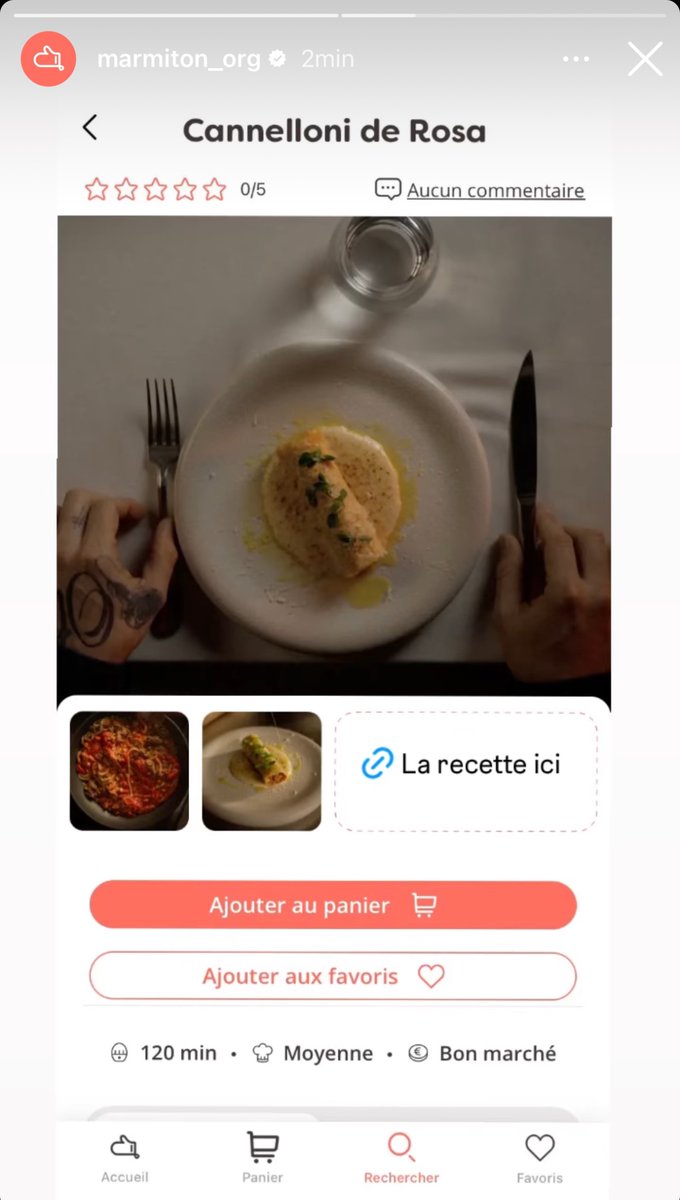ShadesFrance's tweet photo. 🚨 SCH a été aperçu… sur le site de cuisine Marmiton 👨‍🍳

Une recette de cannellonis est en ligne sur laquelle on peut voir une main avec le tatouage « OTTO » de SCH.

Quelque chose se prépare 🔍 https://t.co/VtBx4TxrJ6