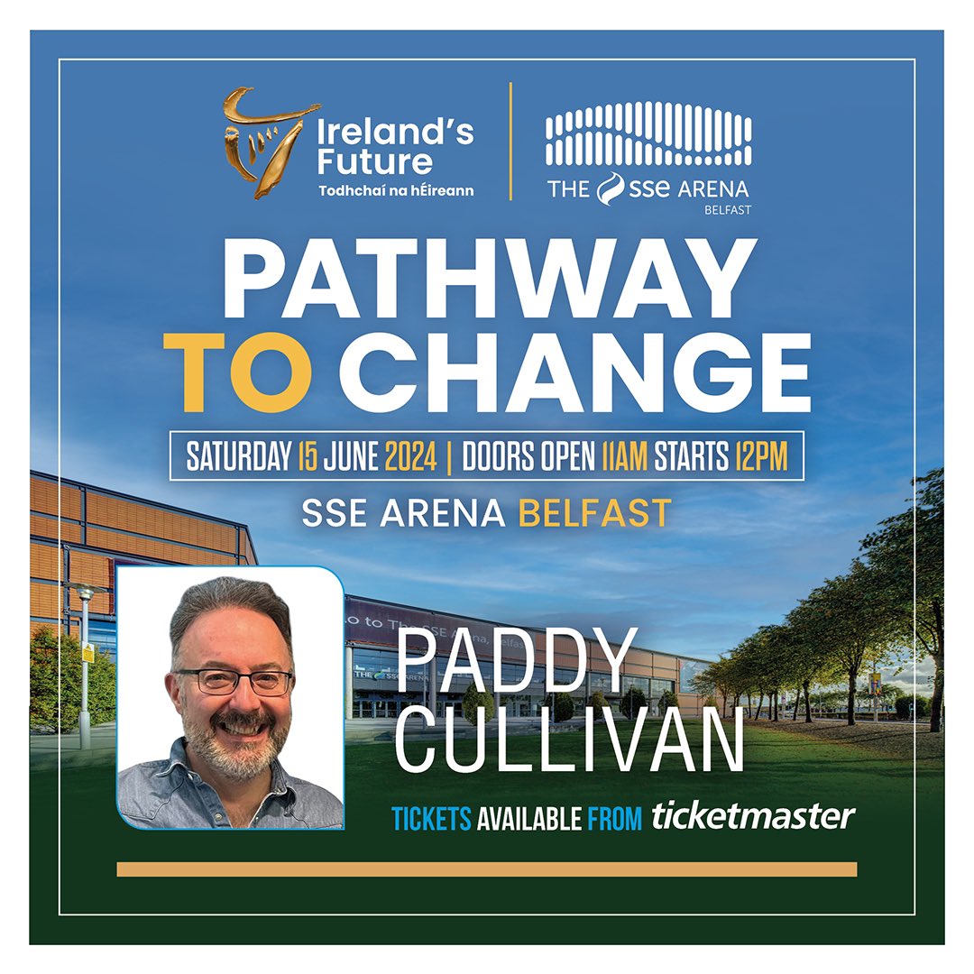 🚨Announcement 🚨Ireland’s Future is delighted that the wonderfully talented Paddy Cullivan will be making a guest appearance at our event in the SSE Arena Belfast on 15th June 🚨Please access tickets at the link below ticketmaster.ie/ireland-s-futu…
