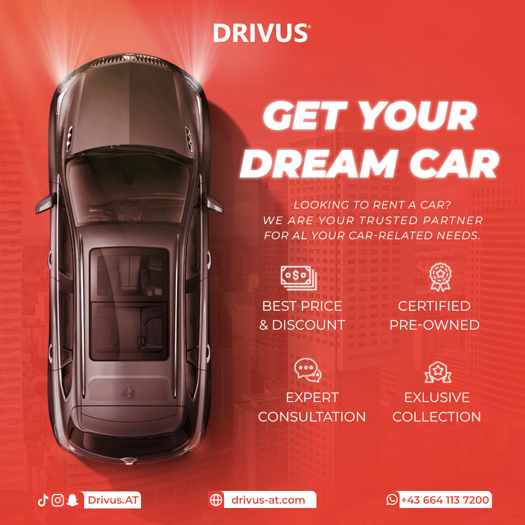 My Latest Social media design for Drivus in Austria ' Rent Car '
behance.net/aymantair93

#socialmediadesign #socialmediapostdesign #socialmediadesigner #graphicdesigner #graphicdesign #advertising #saudi #ksa #onlinemarketing #digitalmarketing #marketing #visual