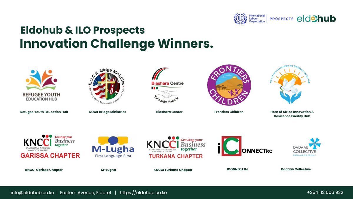 We're thrilled to unveil the 10 winning digital solutions from our recent Innovation Challenge in collaboration with @IloProspects. Their innovative digital solutions create new paths for decent work opportunities for both refugees & host communities in Kenya. Congratulations!