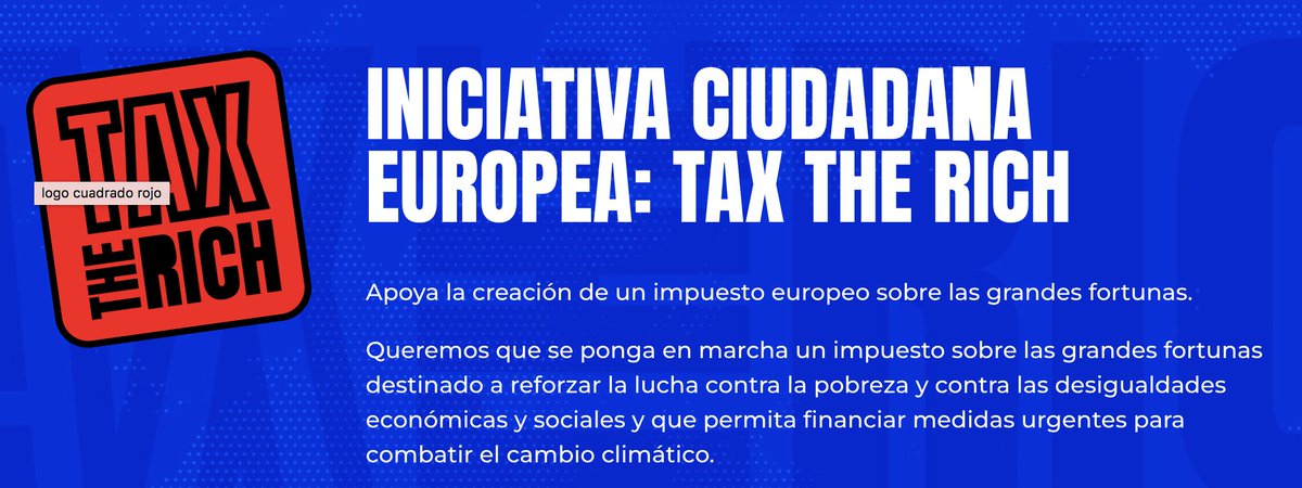 Queremos que los más ricos contribuyan de una forma más justa para responder a las apremiantes necesidades de la gran mayoría Para que la Comisión Europea establezca un impuesto a las grandes fortunas necesitamos 1 millón de firmas #TaxTheRich tax-the-rich.es