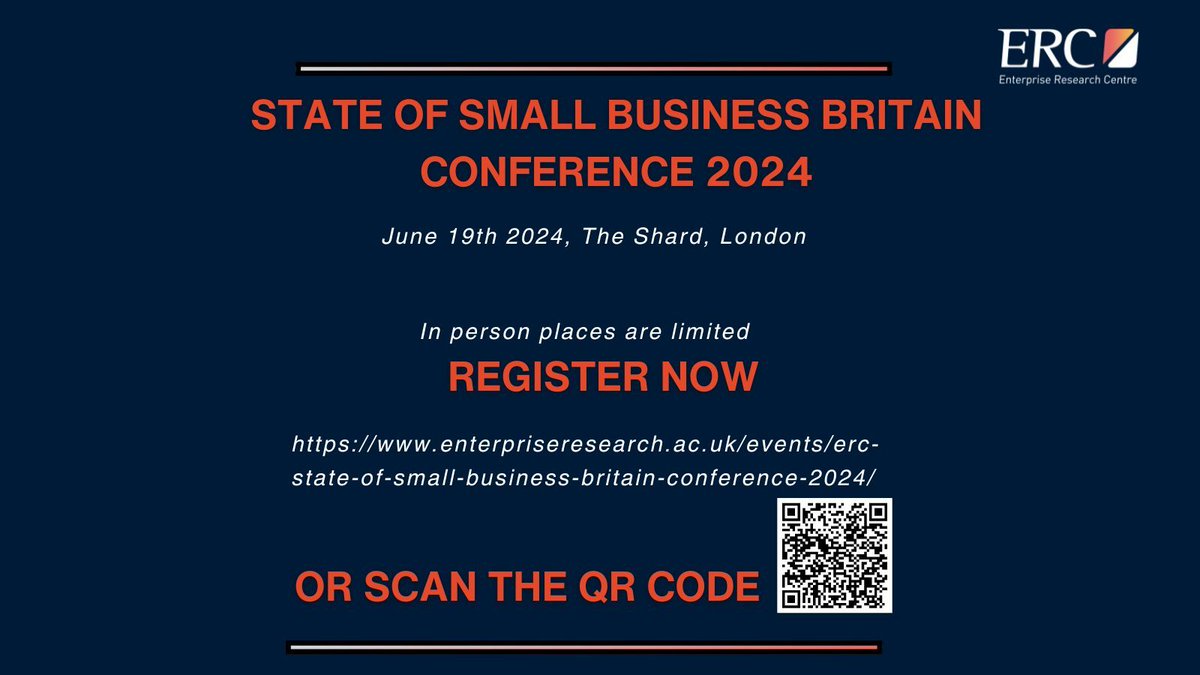 📢📢 Don't miss out 📢📢 In person places for our State of Small Business Britain conference 2024 are going fast. Register now at bit.ly/3Wv1Nko to avoid disappointment. June 19th at the Shard , London.