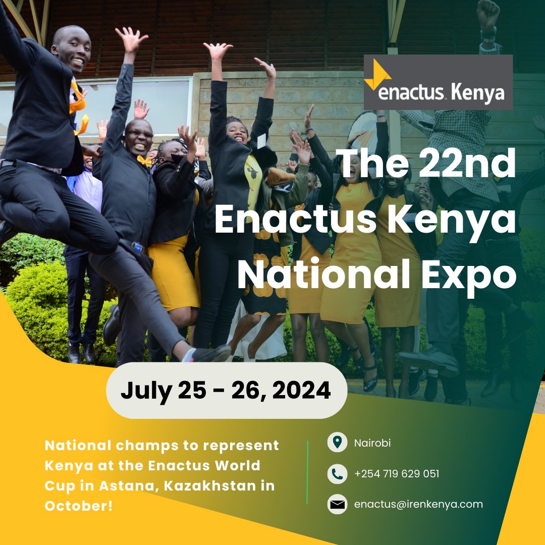 What: ✈️Destination is Astana, Kazakhstan
How: The 22nd Enactus Kenya National Expo  champs 🏆 
When: July 25-26, 2024 | Nairobi, Kenya

#WeAllWin