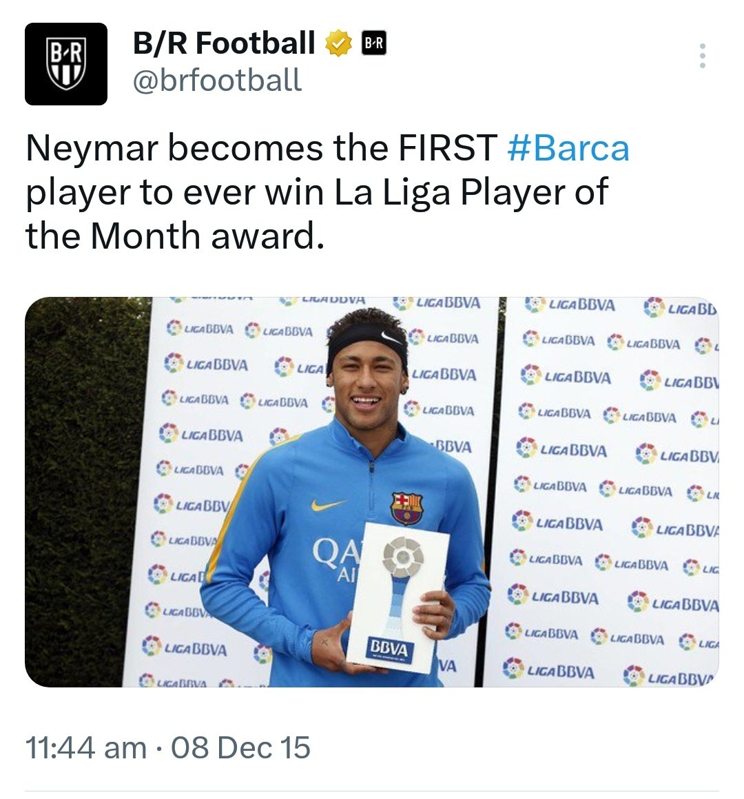 Do you know that Neymar jr was the first Barcelona player to ever  win Laliga Player of The Month Award?