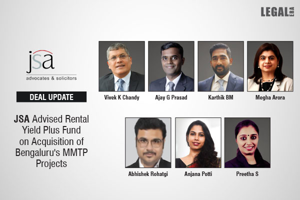 JSA Advised Rental Yield Plus Fund On Acquisition Of Bengaluru's MMTP Projects Link to read full News : legaleraonline.com/deal-street/js… #JSA #EdelweissAlternatives #LegalEra #MMTPProjects #LegalNews