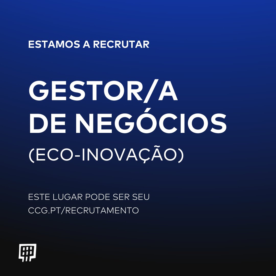 CCG_ZGDV's tweet image. CCG/zgdv Institute is recruiting a Business Manager for the eco-innovation area. Candidates must preferably have a degree or master&apos;s degree (preferred) in renewable energy systems engineering, and electrotechnics.